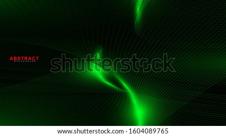 abstarct geometric background. Glowing line wave on dark. New texture for your design.