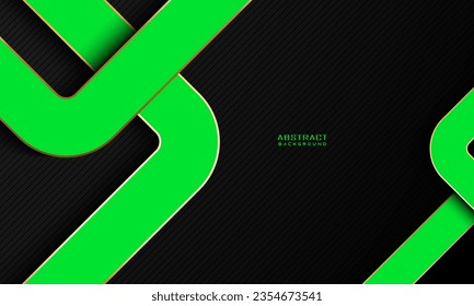 fondo negro geométrico abstracto con forma de diamante de luz verde