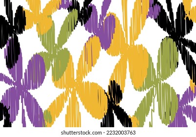 Abstarct hand drawn floral pattern. Vector Illustration.