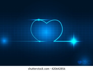Abstarct heart wave vector illustration