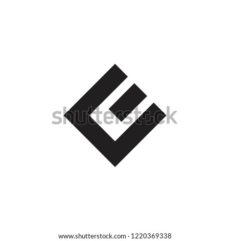 abstarct letter ce geometric square logo 
