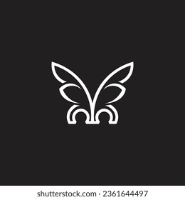 abstarct letter m bug wings symbol logo vector 