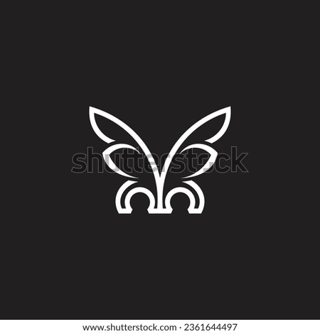 abstarct letter m bug wings symbol logo vector 