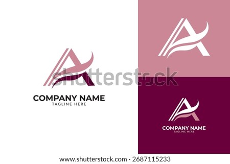 Abstarct letter A nature leaf logo design template. Luxury letter A logo
