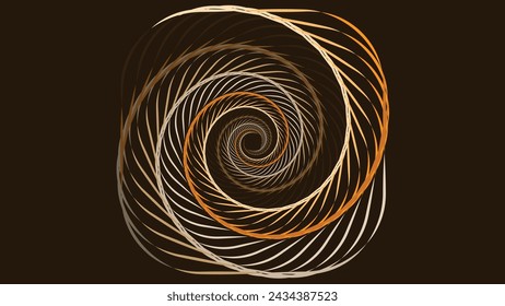 Abstarct light and dark spiral wavy line round background.