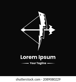 logotipo de abstarct. combinación de arco y relámpago. blanco y negro. perfecto para el logotipo, icono, símbolo o signo de su empresa