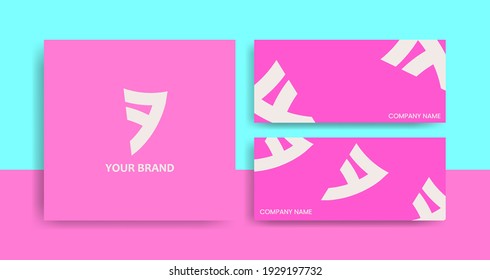 Abstarct logo design simple with business card vector eps 10