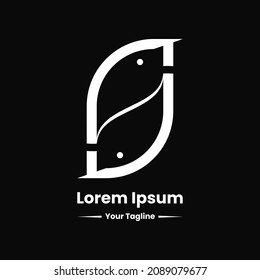 abstarct logo. twin birds. black and white. perfect for your business logo, icon, symbol or sign