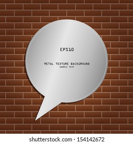 Abstarct metal bubble on brick wall texture - Vector illustration