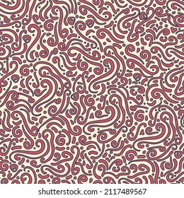 Abstarct roll line doodles seamless pattern. Suitable for background media such as the textile, clothing, posters, covers and other industries.