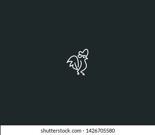 Abstarct rooster ( hen ) Logo template. Vector illustration.