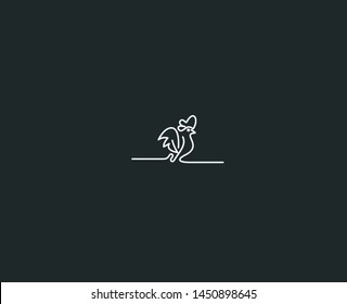 Abstarct rooster ( hen ) Logo template. Vector illustration.