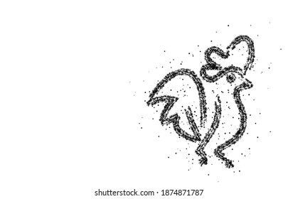 Abstarct rooster ( hen ) particle Logo template. Vector illustration.