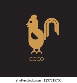 Abstarct rooster icon design vector illustration. Cpck logo template.