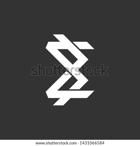 abstarct sigma geometric line logo vector