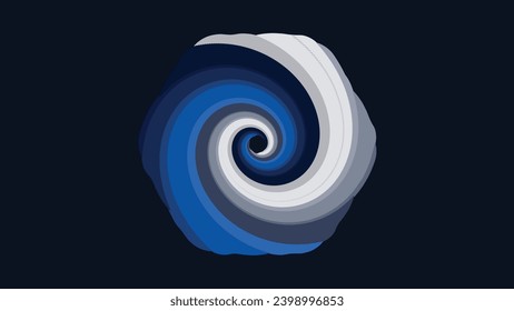 Abstarct spiral round vortex style creative data center background in dark blue color. This minimalist background can be used as a banner or wallpaper.It also can be presented as urgency.