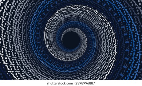 Abstarct spiral round vortex style creative data center background in dark blue color. This minimalist background can be used as a banner or wallpaper.It also can be presented as urgency.