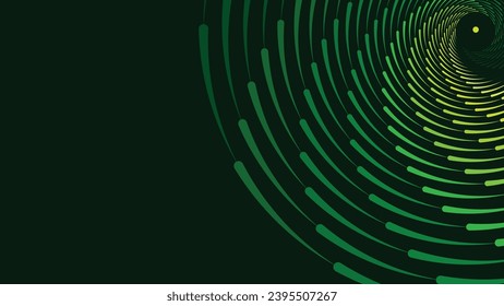 Abstarct spiral round vortex symbol background in dark green color.