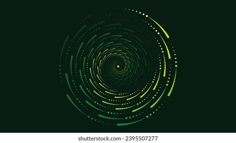 Abstartspirale, runde Wirbelsäule Symbol Hintergrund in dunkelgrüner Farbe.