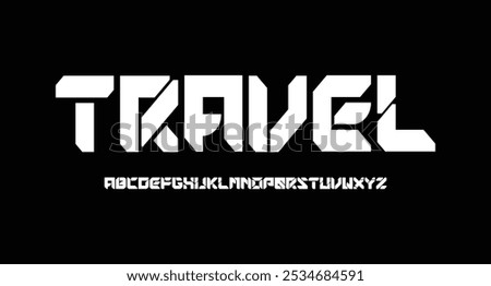 Abstarct technology science fiction alphabet font. digital space typography vector illustration design
