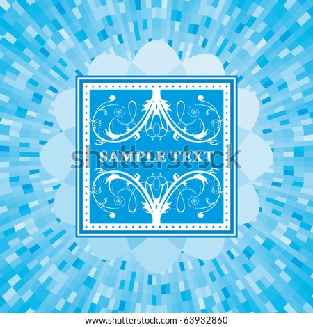 Abstarct vector Ornament with shine blue background