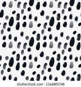 Abstarct Vector Seamless Dotted Pattern. Texture with Grunge Elements in black and white colors .