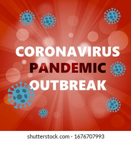 Modelo de cepa del virus del abstarct Coronavirus Novel 2019-nCoV con brote pandémico del coronavirus de texto sobre fondo rojo. Concepto de protección contra la pandemia de virus COVID-19