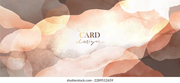 Abstarct watercolor background in beige, yellow, pink, brown shades. 