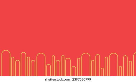 Borde de línea minimalista simple de bloques ondulados de color rojo.