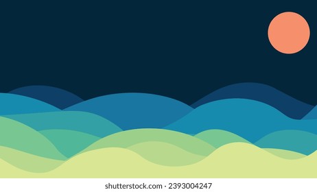 Abstarct wavy ocean art background in blue color.
