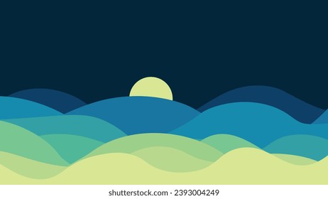 Abstarct wavy ocean art background in blue color.