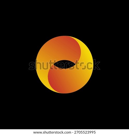 abstarct yellow orange swirl shape 