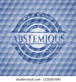 Abstemious blue polygonal emblem.