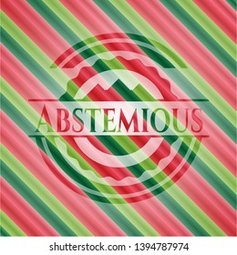 Abstemious christmas colors emblem. Vector Illustration. Detailed.