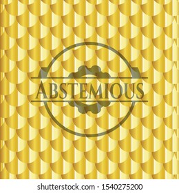 Abstemious golden badge. Scales pattern. Vector Illustration. Detailed.