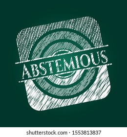 Abstemious on chalkboard. Vector Illustration. Detailed.