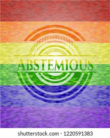 Abstemious on mosaic background with the colors of the LGBT flag