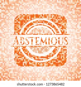 Abstemious orange mosaic emblem with background