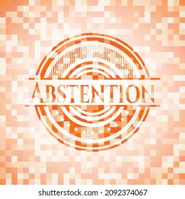 Abstention orange tile background illustration. Square geometric mosaic seamless pattern with emblem inside. 