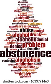 Abstinence word cloud concept. Vector illustration
