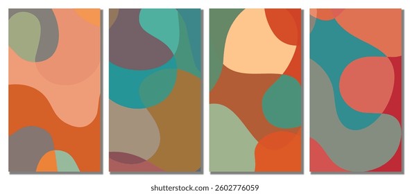 Abstr act wavy set background. Design with winter color. Vector illustration design.