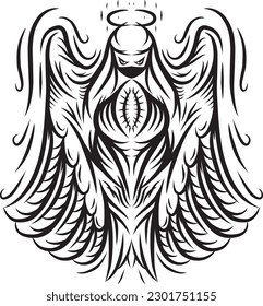 Abstrac art with lines random shapes for tatto decoration background