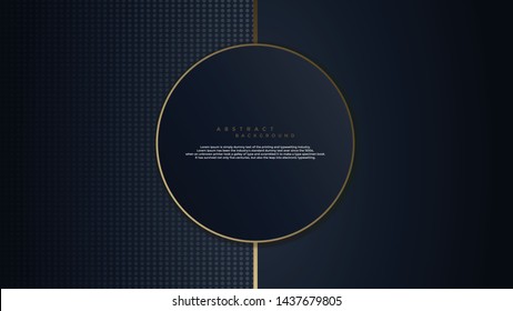Abstrac background black, deep blue and gold colorful wallpaper