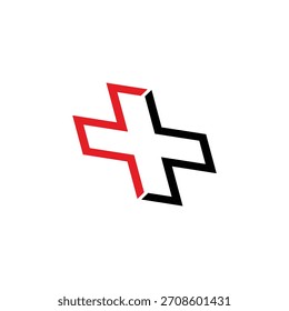 Elementos de Plantilla de diseño de icono de logotipo cruzado abstrac	
