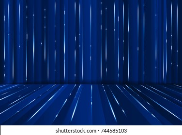 Abstrac Digital Lazer Line Science Fiction Matrix Dark Blue Perspective Background, Vector Illustration