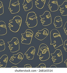 abstrac eamless pattern of colored ancient ceremonial mask.