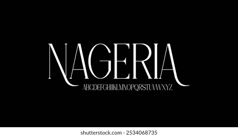 Abstrac Elegant Font Uppercase Lowercase and Number. wedding font, Classic Lettering Minimal Fashion Designs. Typography modern serif fonts regular decorative vintage concept. vector illustration
