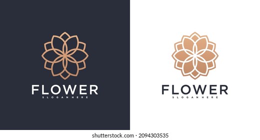 Abstraktes Blumenlogo mit luxuriösen Farbverläufen Premium Vektor. Teil 2