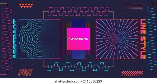 Abstrac futuristic line style gradient geometric design
