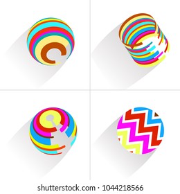 Abstrac globe web logo icon compilation
